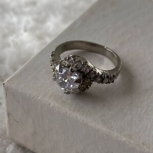 Rhinestone Costume Jewelry Engagement Ring